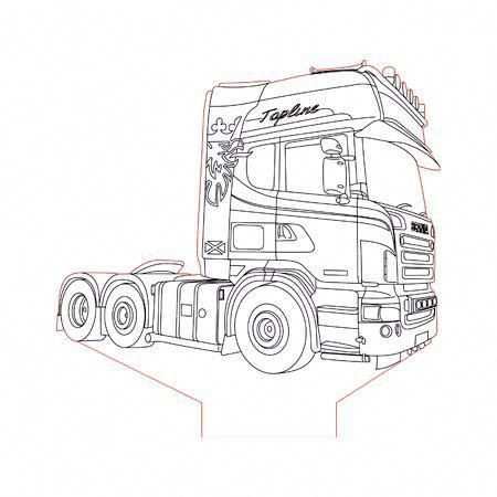 Scania Truck 2 3d Illusion Lamp Plan Vector File For Cnc 3bee Studio Vw181wallpaper A