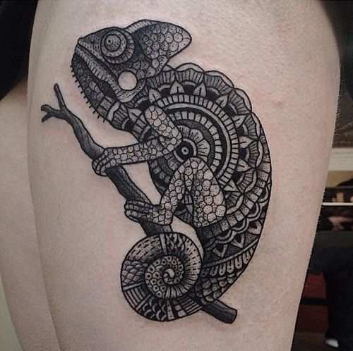 Chameleon Tattoo Black Chameleon Tattoo Lizard Tattoo Tattoos