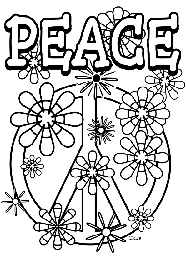Kleurplaat Volwassenen Peace Het Hobbyhoekje Kleurplaten Vredestekens Kleurboek