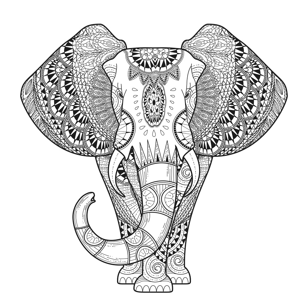 Leuk Voor Kids Olifant Mandala Kleurplaten Zentangle Patronen Volwassen Kleurboeken