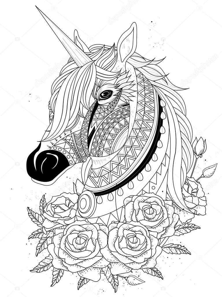 Heilige Unicorn Kleurplaat Stockvector C Kchungtw 103773362 Unicorn Paard Kleurplaat