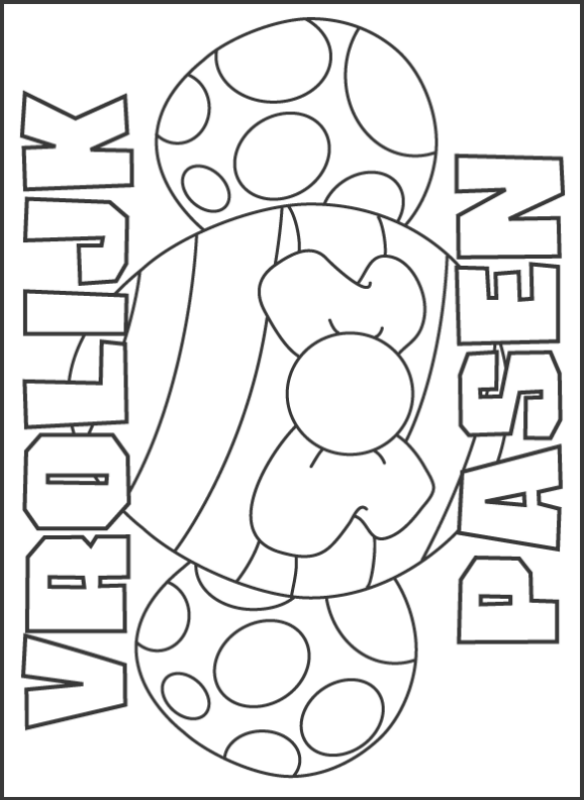 Print Vrolijk Pasen Kleurplaat Kleurplaten Pasen Knutselen Pasen