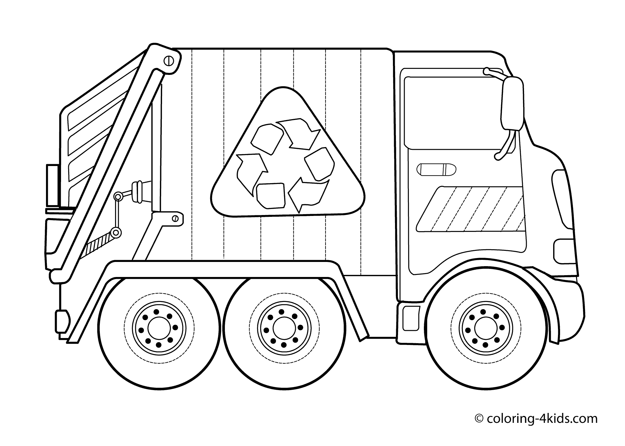 Garbage Truck Coloring Pages For Kids Thema Vervoer Thema Vuilniswagen