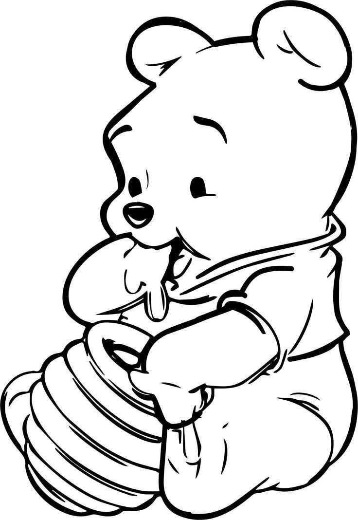 Baby Winnie The Pooh Honey Coloring Page Daphne Iris Hemelaar Winnie The Pooh Drawing