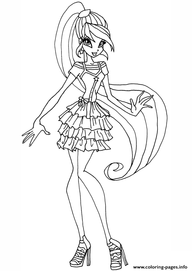 Print Stella Gardenia Winx Club Coloring Pages Coloring Pages Cartoon Coloring Pages