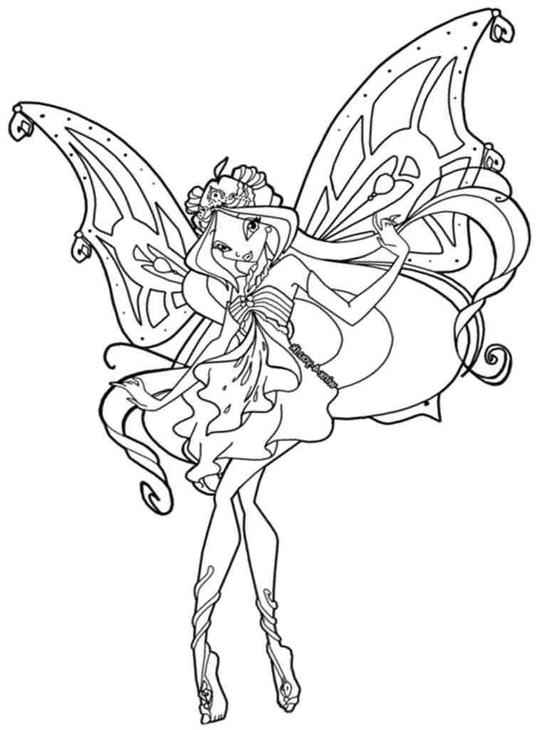 Free Winx Club Enchantix Colouring Pages Fairy Coloring Pages Fairy Coloring Cartoon