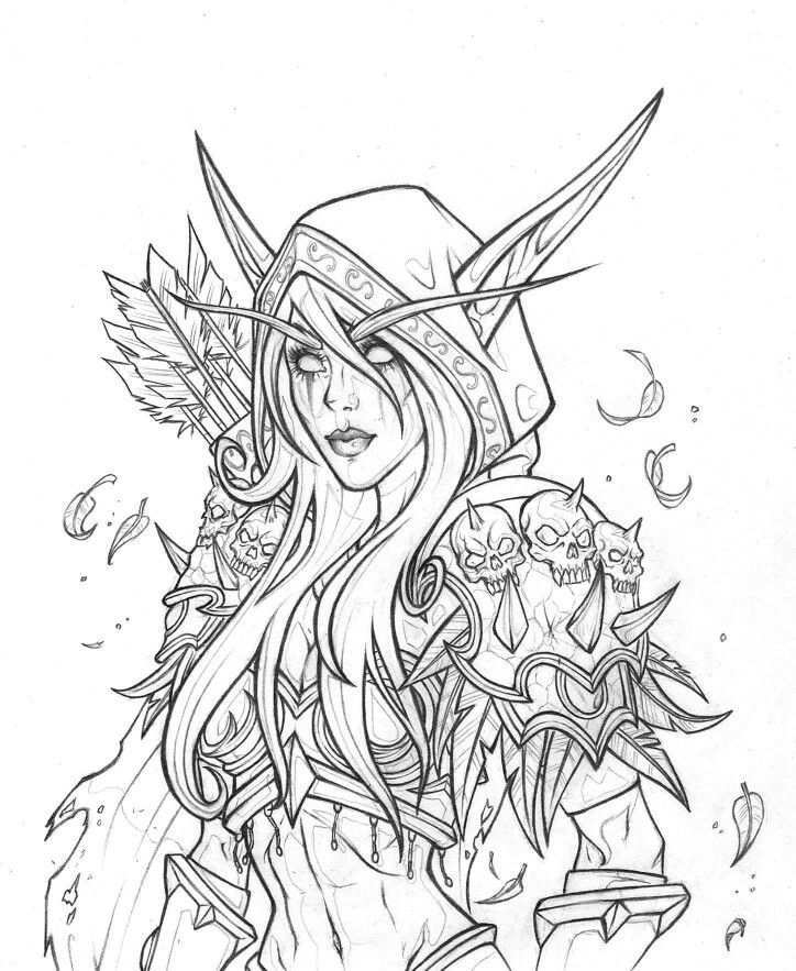 Kal Dorei Sylvanas Windrunner Warcraft Art Elf Drawings Art