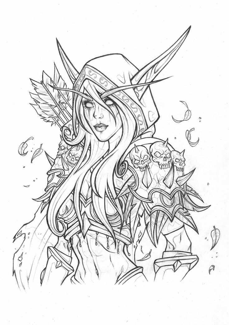 Pin By Ocilott1 On Sylvanas Windrunner Elf Drawings Warcraft Art World Of Warcraft