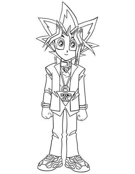 Cute Little Yugi Muto In Yu Gi Oh Coloring Page Netart Cartoon Coloring Pages Colorin