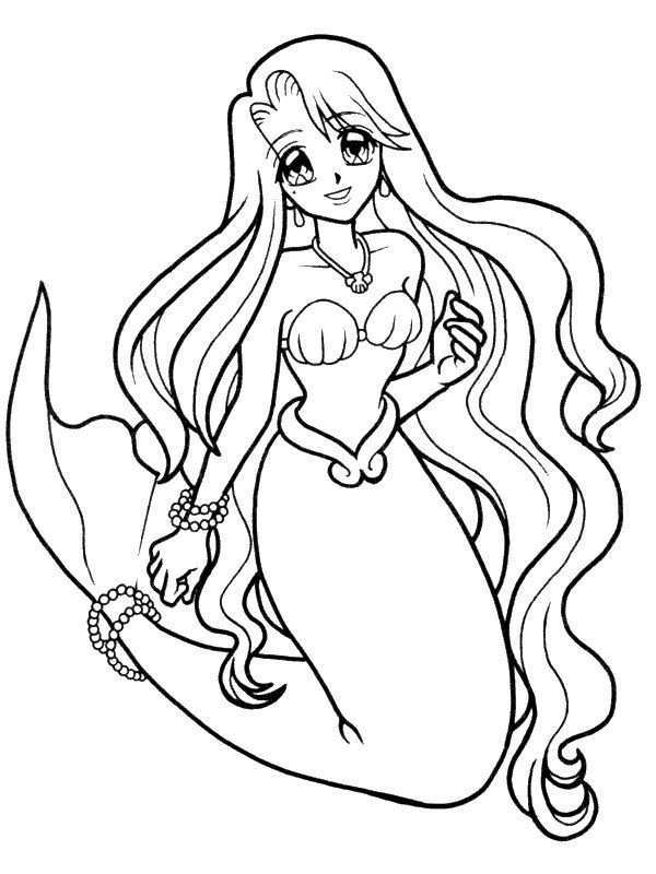 Anime Mermaid Zeemeermin Tekeningen Kleurplaten Prinses Kleurplaatjes