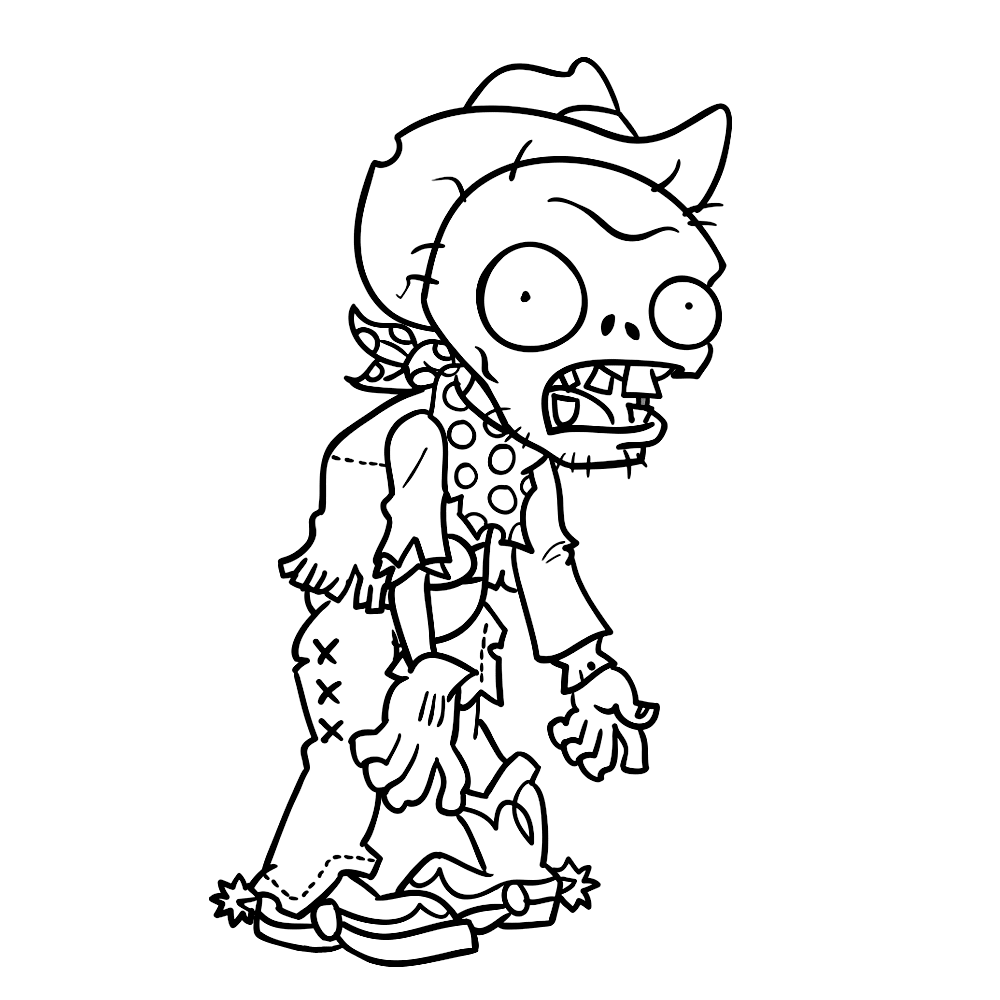 Leuk Voor Kids Kleurplaatcowboy Zombie Coloring Pages Coloring Pages For Kids Cartoon