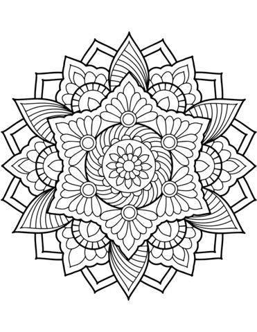 Kleurplaten Bloemen Mandala