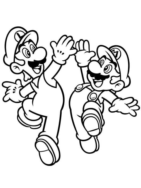 Kleurplaten Mario En Luigi
